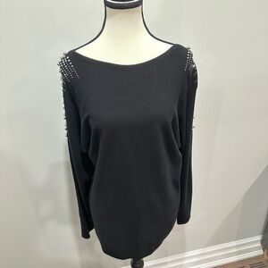Laura Black Embellished Long Sleeve sweater